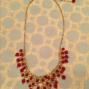 Lia Sophia Red crystal necklace